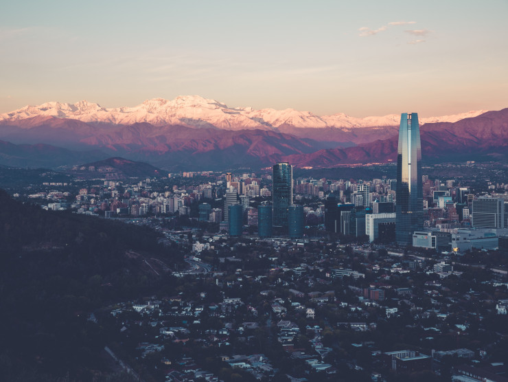 Blick auf die Skyline von Santiago de Chile