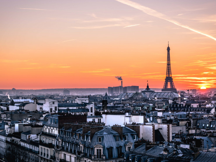 Blick auf die Dächer von Paris und den Eiffelturm