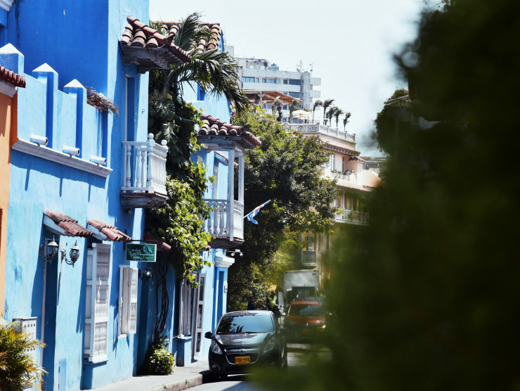 bunte Häuserfassaden in Cartagena